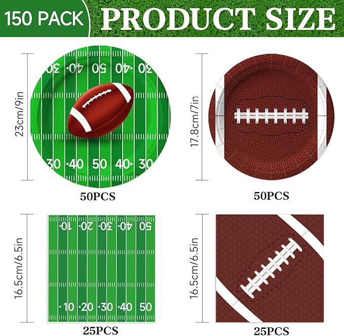 Football Party Supplies Kit Serve 50 Football Party Favors Set