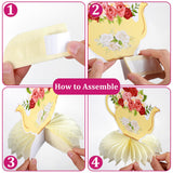 Jexine 9 Pcs Tea Party Decorations Princess Party Floral Teapot