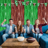 2 Pack Football Party Decorations, 3.28 FT x 6.58FT Tinsel Backdrop,