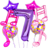 9Pcs Kpop Birthday Decorations - Kpop Music Balloons Hot Pink Mus 7