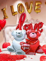 Valentine Day Balloons Decorations I Love You Balloon and Love Bear