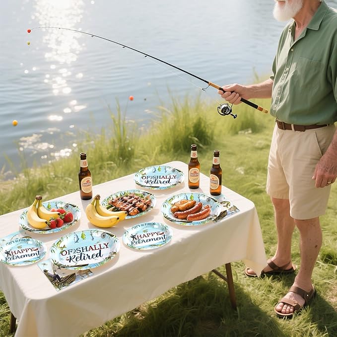 96 Pcs Ofishally Retired Decorations Fishing Themed Retirement Party