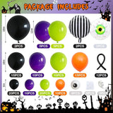 Halloween Balloon Garland 146 Pcs Purple Green Black Orange Balloons
