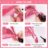 Pink Square Foil Balloons 25 Pcs Metallic Pink Balloons Wall Backdrop