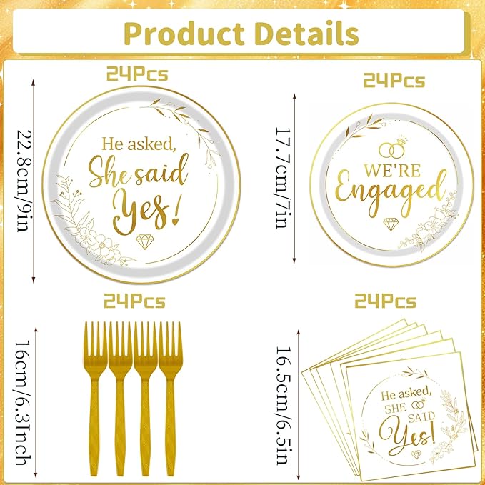 She Said Yes Decorations 96PCS Engagement Party Decorations He Asked