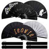 FairySandy 6 Pcs Large Hand Fan Rave Iconic Shade Bye Folding Bamboo