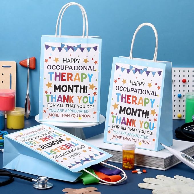 Gilprop 24 Pcs Occupational Therapy Month Gifts Bags OT Thank You