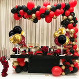 4 Set Burgundy Red Black Gold Balloon Stand Centerpiece Table