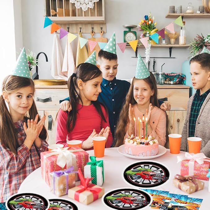 50Pcs Race Car Tableware Dinnerware Set Disposable Hot Car Wheels