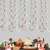 36 Pcs Jungle Hanging Swirl Decorations Sage Green Brown Beige Felt
