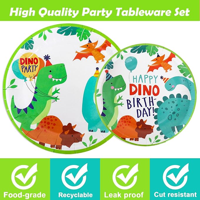 96 Pcs Dinosaur Party Supplies Dinosaur Theme Birthday Party