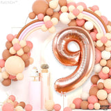 KatchOn, Rose Gold Number 9 Balloon - 40 Inch | Foil 9 Birthday