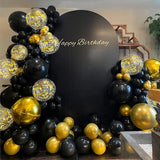 100pcs Black and Gold Balloons 12 Inch Metallic Gold and Black latex