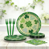 St Patrick's Day Tableware Set 96 Pcs Lucky Green Shamrock