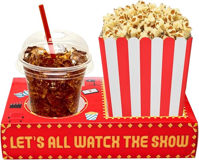 50Pcs Movie Night Snack Trays Hold Popcorn Candy Food Drink