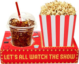 50Pcs Movie Night Snack Trays Hold Popcorn Candy Food Drink