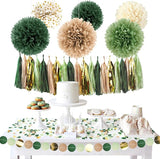 AOBKIAT Sage Green Wedding Party Decorations,28 PCS Tissue Paper Pom