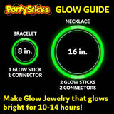 PartySticks Green Glow Sticks - 100pk, 8 Inch Glow in the Dark Light