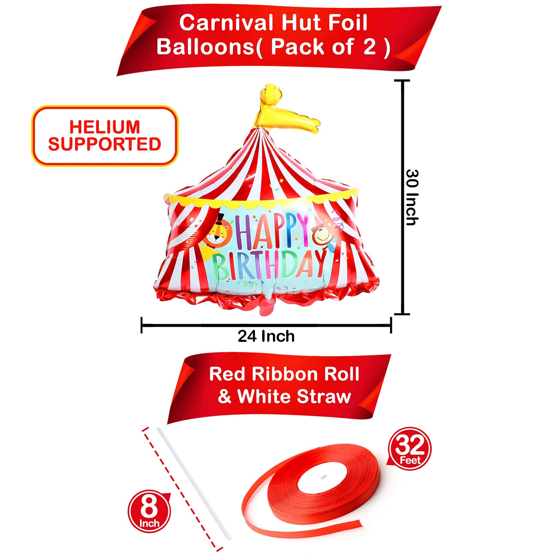 Katchon, Circus Tent Carnival Balloons - Gaint 30 Inch, Pack of 2 |