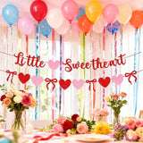 Valentine's Day Little Sweetheart Party Banner Glitter Red Pink