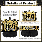 100th Birthday Party Decorations, 9PCS Black Gold 100th Vintage