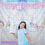 BRAVESHINE Iridescent Hanging Butterfly Foil Fringe Curtain - 2 Pack