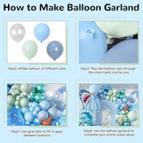 Under the Sea Balloons Garland Arch Kit, 123pcs Dusty Blue Teal
