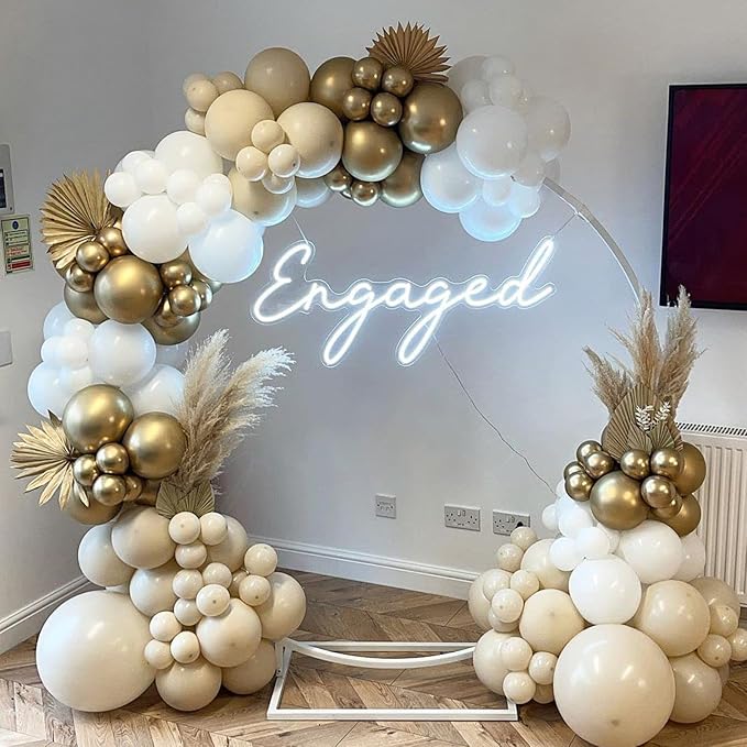 PartyWoo White Sand Balloons 50 pcs 12 Inch Beige Cream Ivory Latex