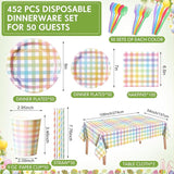 452 Pcs Pastel Easter Party Decoration for 50 Spring Easter Paper