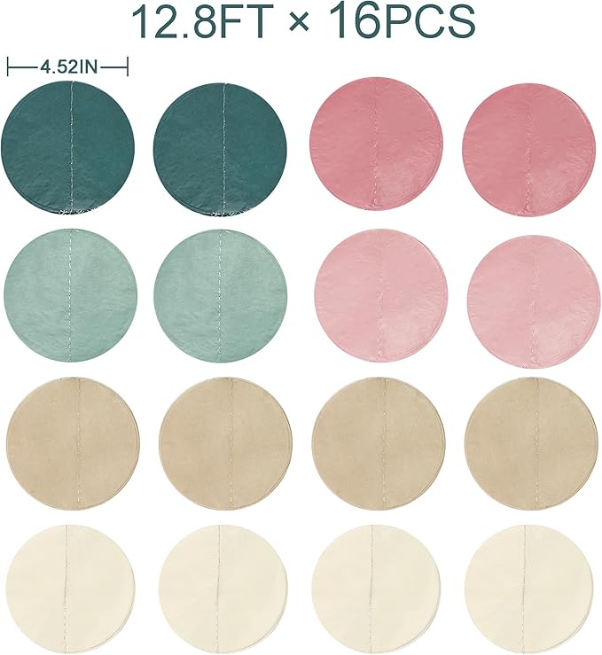 205 Ft Sage Green Dusty Rose Pink Khaki Beige Circle Dot Backdrop