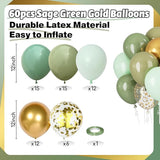 Green and Gold Balloons Sage Green Gold Confetti Balloons for Jungle