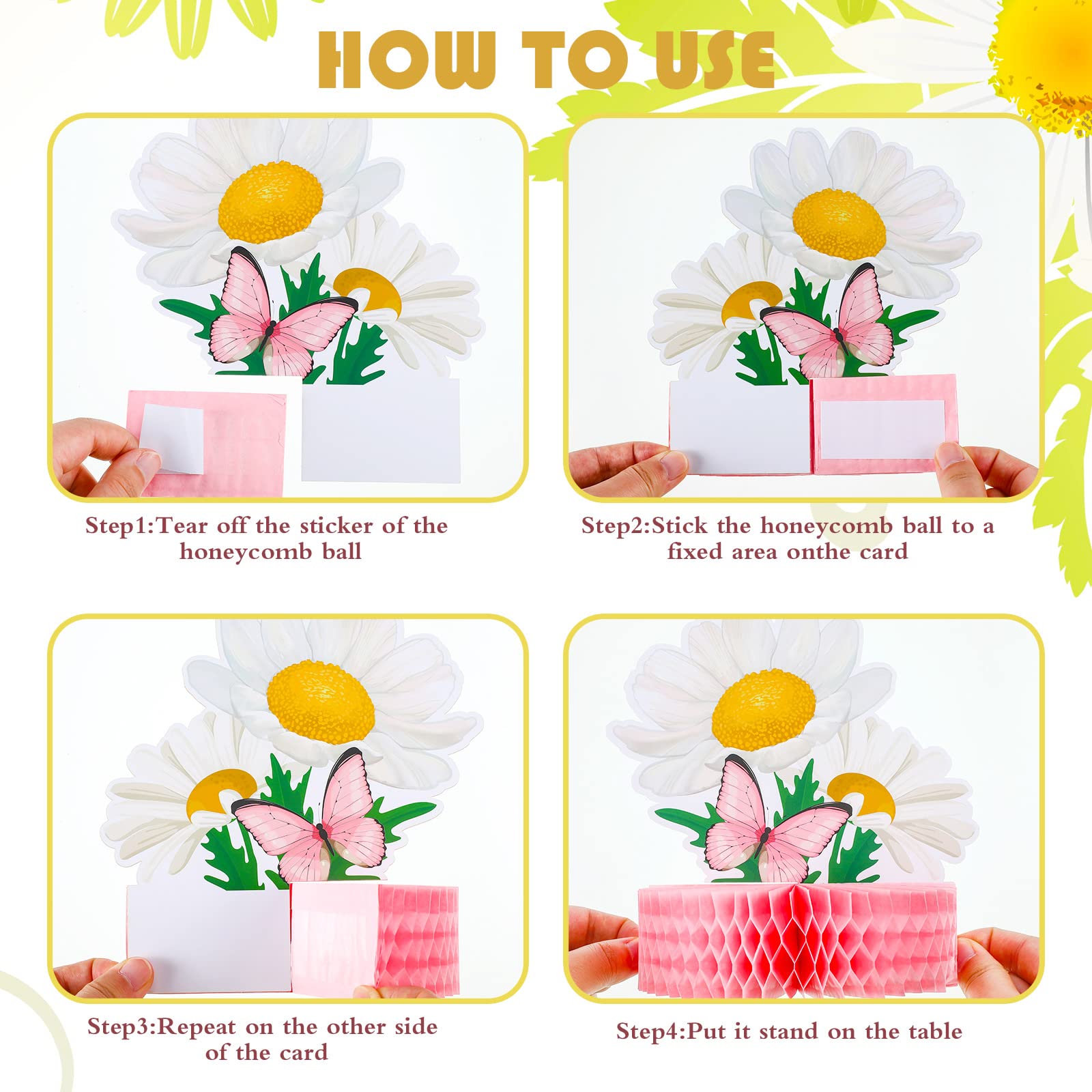 Hotop 9 Pcs Daisy Flower Birthday Party Decorations Daisy Butterfly