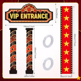 Movie Night Porch Sign Banner 4 Pcs Decorations Set with Red Carpet