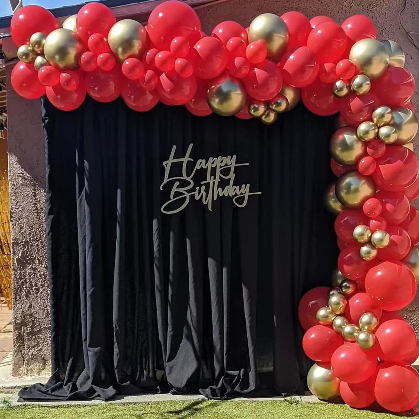 Red and Gold Balloon Arch Kit, Metallic Gold and Red Balloon Garland