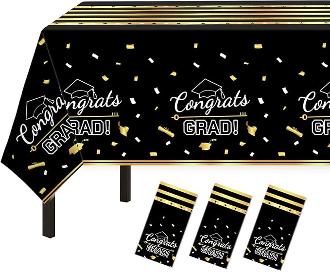 Childom 3 Pack Graduation Tablecloth,Graduation Decorations Class of #