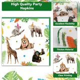 96Pcs Jungle Birthday Party Plates and Napkins Safari Animals Themed