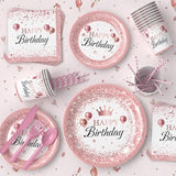 Rose Gold Birthday Party Supplies 212Pcs Disposable Party