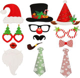 28 PCS Christmas Photo Booth Props Christmas Party Supplies Selfie