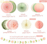 NICROHOME EUR Wedding Decorations 20 PCS Sage Green and Pink Tissue