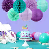 Teal purple Lavender Girl Mermaid birthday Party decorations 21pcs