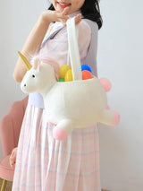 3D Unicorn Plush Basket Halloween Trick or Treat Baskets Cute Candy