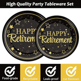 96 Pcs Retirement Party Plates Napkins Tableware Set Happy