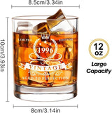 LIGHTEN LIFE 30th Birthday Gifts for Men 12 OZ 1996 Whiskey Glass in