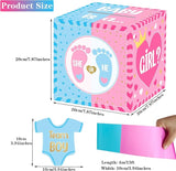 Baby Gender Reveal Pull Out Game Voting Box with 60 Ballot Cards Boy