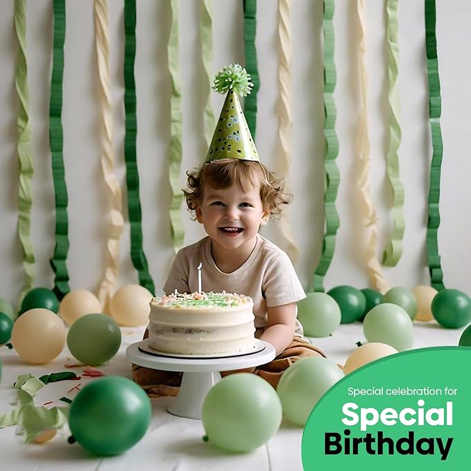 Captain Décor 6 Crepe Paper Streamers Rolls, 492ft Pack of 6 Green &