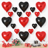 Red Black Heart Balloons, 19PCS Black and Red Heart Shape Balloon