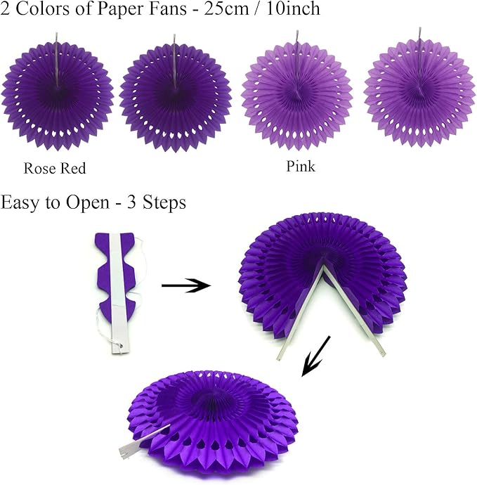 ZERODECO Party Decoration, 21 Pcs Purple and Lavender Hanging Paper