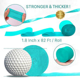 PartyWoo Teal Crepe Paper Streamers 4pcs 328ft Pack of Turquoise
