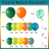 Jungle Themed Balloon Garland Arch Kit Sage Green Orange Yellow
