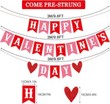 Happy Valentine's Day Banner Red Pink Valentine's Day Bunting Banner